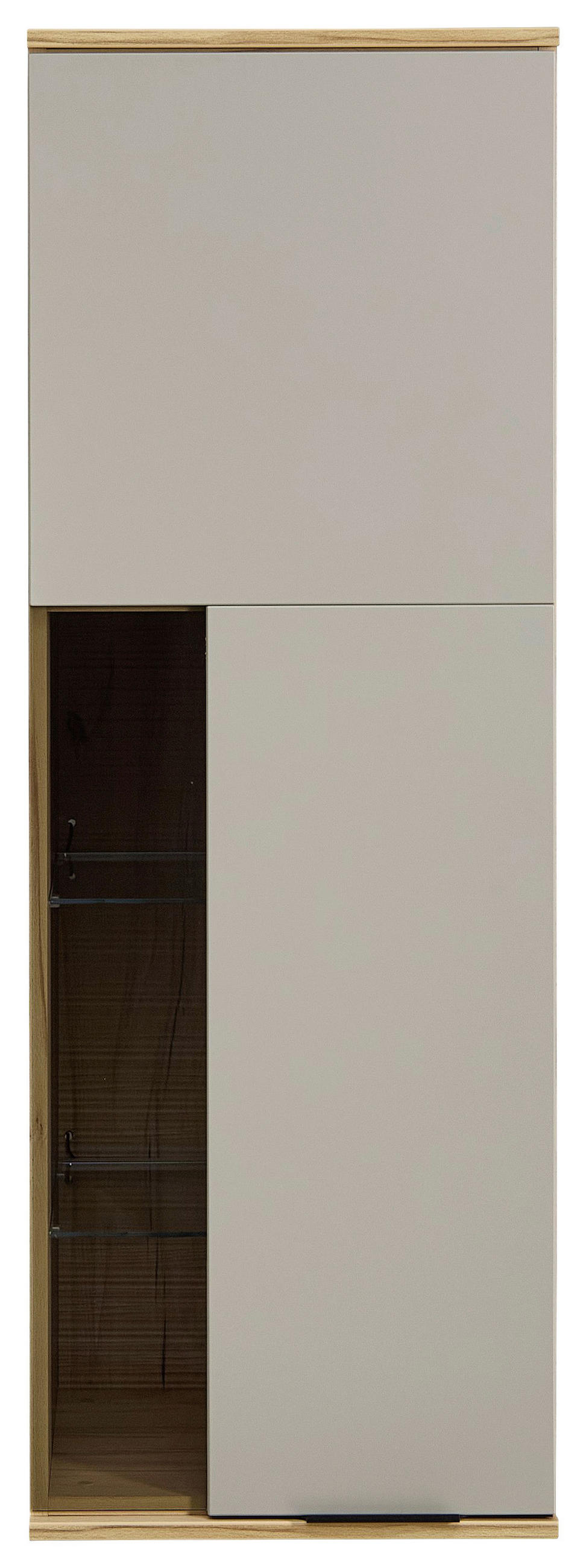 HÄNGEELEMENT Grau, Eichefarben  45/129/40 cm  - Eichefarben/Schwarz, KONVENTIONELL, Glas/Holzwerkstoff (45/129/40cm) - Venda