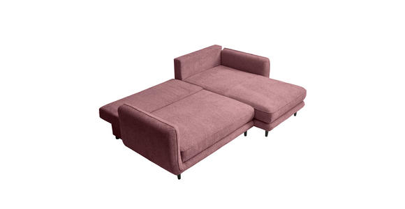 ECKSOFA in Struktur Altrosa  - Schwarz/Altrosa, KONVENTIONELL, Holz/Textil (247/170cm) - Carryhome