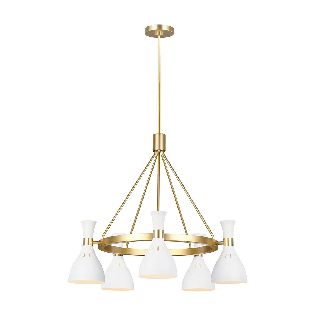 KRONLEUCHTER 81.3/89.3  cm    - Weiss/Messingfarben, Konventionell, Metall (81.3/89.3 cm) - Elstead Lighting