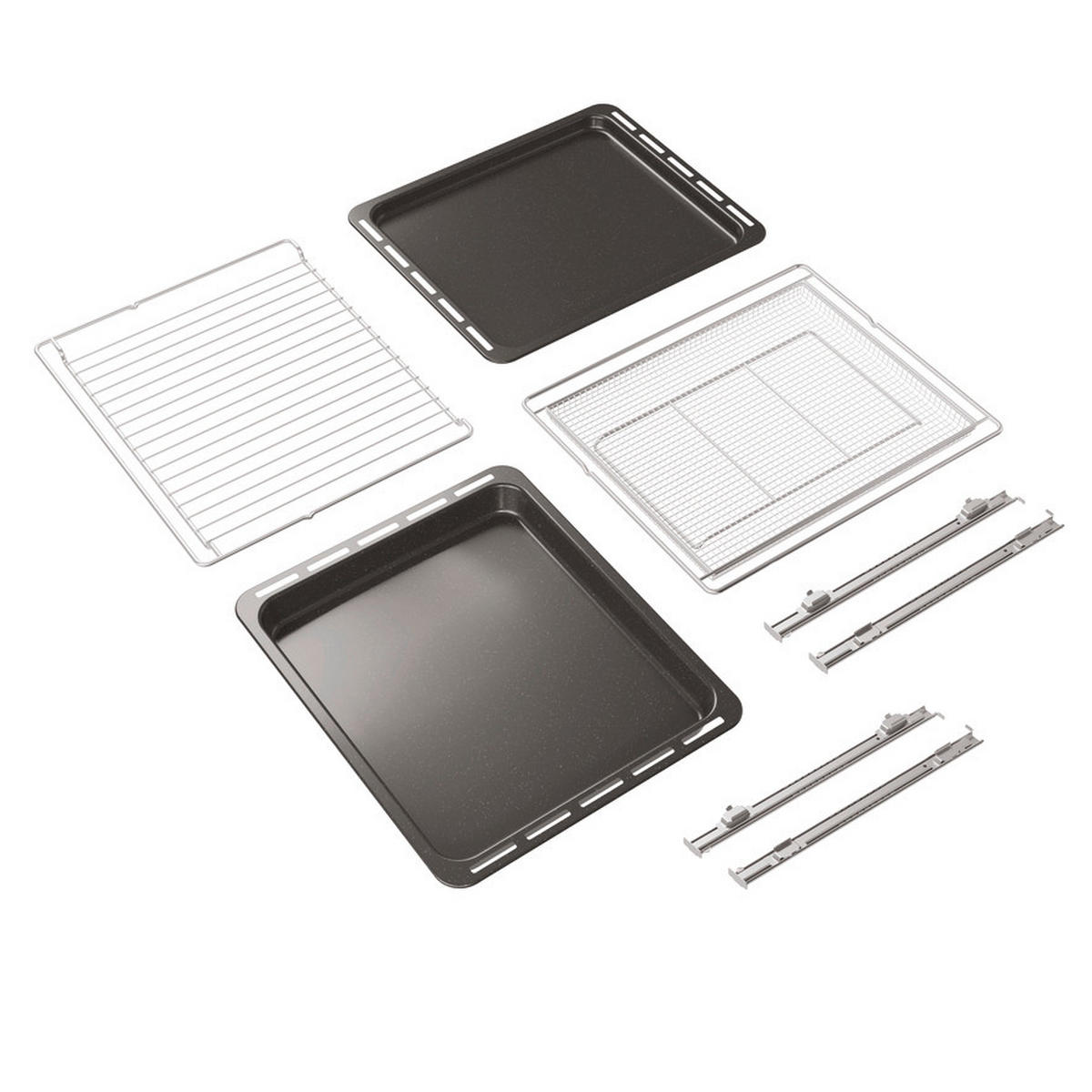 BACKOFENSET BAKO AIRFRY  - Edelstahlfarben/Schwarz, Basics, Glas/Metall (59,5/57,5/57cm) - Bauknecht