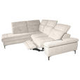 ECKSOFA Beige Webstoff  - Beige/Schwarz, KONVENTIONELL, Textil/Metall (225/288cm) - Carryhome