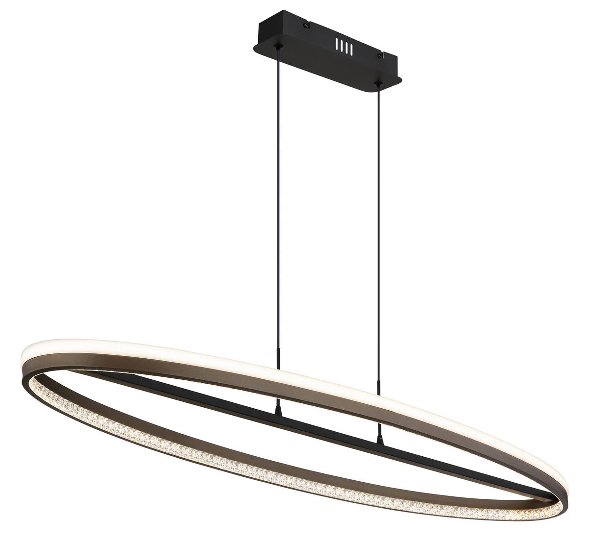 LED-HÄNGELEUCHTE 101/29/150 cm  - Klar/Dunkelgrau, Design, Kunststoff/Metall (101/29/150cm) - Globo