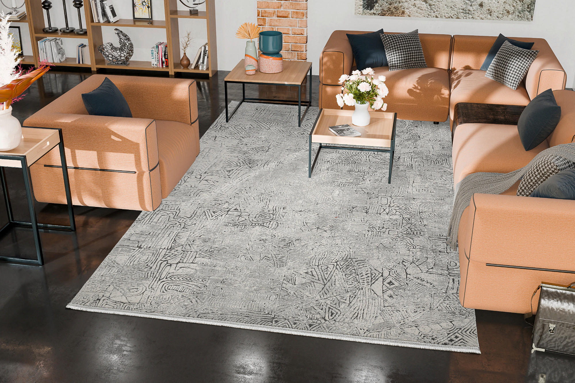 WEBTEPPICH 232/340 cm STONES Grau, Hellgrau  - Hellgrau/Grau, Design, Textil (232/340cm) - Musterring
