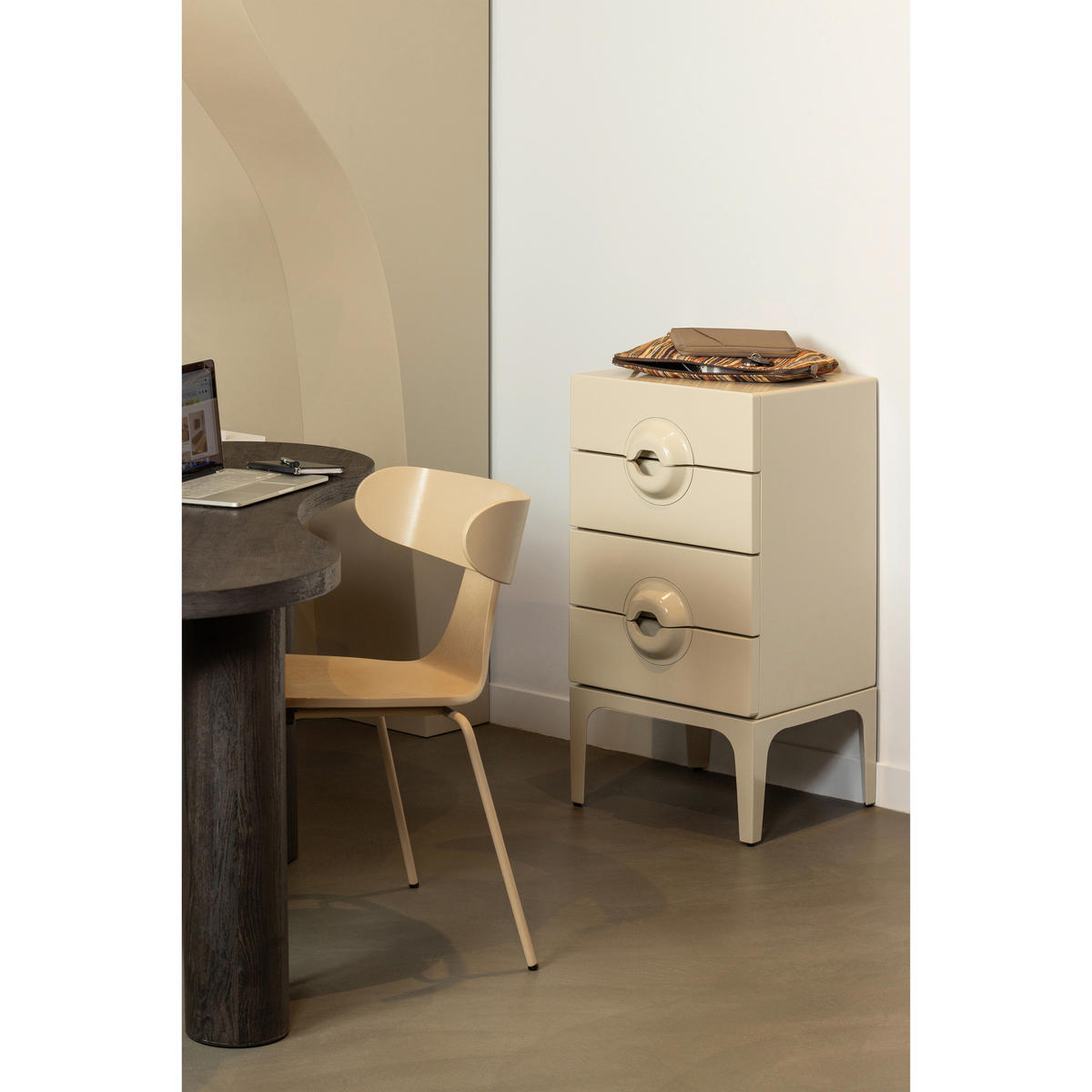 KOMMODE Merge  in 44/89/45 cm  - Greige, Design, Holz (44/89/45cm) - Livetastic