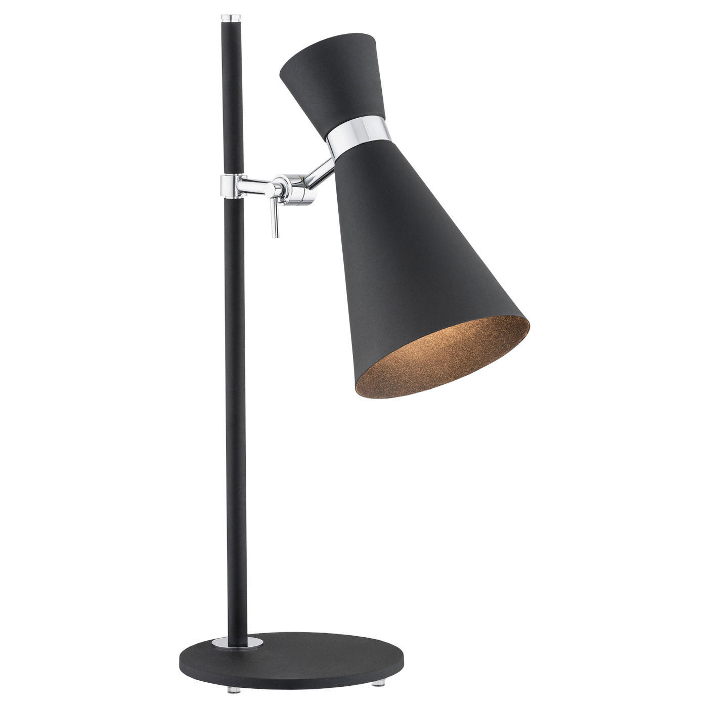 TISCHLEUCHTE Argon Lukka 53/28/18 cm   - Chromfarben/Schwarz, Basics, Metall (53/28/18cm)