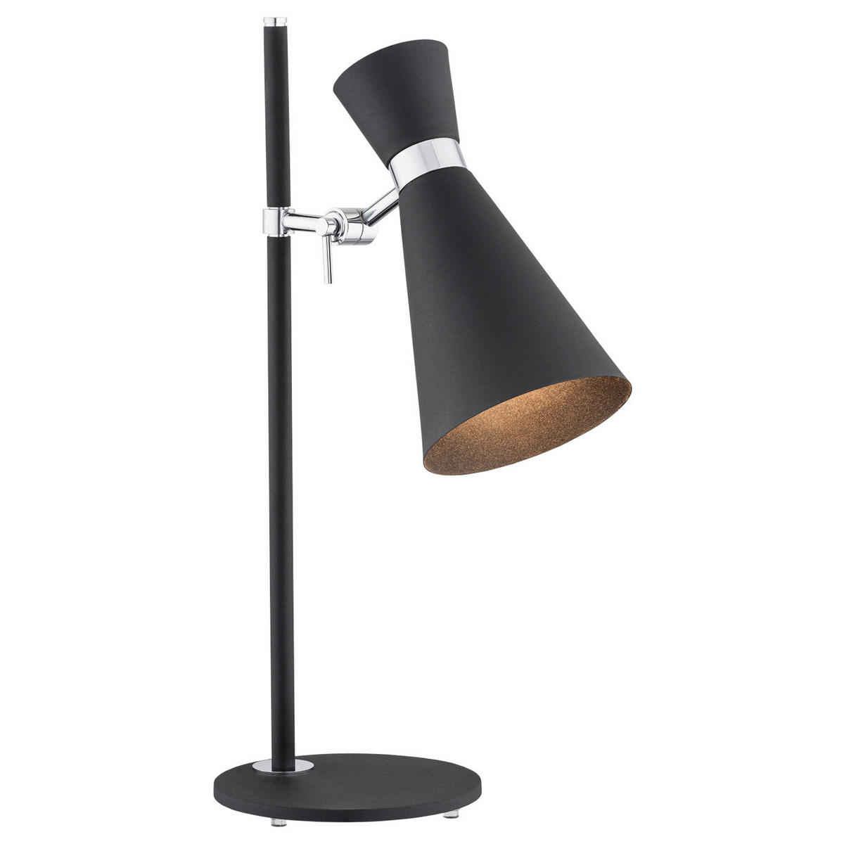 TISCHLEUCHTE Argon Lukka 53/28/18 cm   - Chromfarben/Schwarz, Basics, Metall (53/28/18cm)