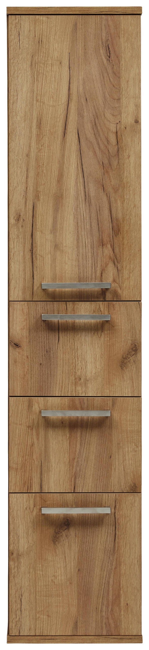 HOCHSCHRANK 35/165/37 cm  - Edelstahlfarben/Alteiche, Design, Glas/Holz (35/165/37cm) - Dieter Knoll