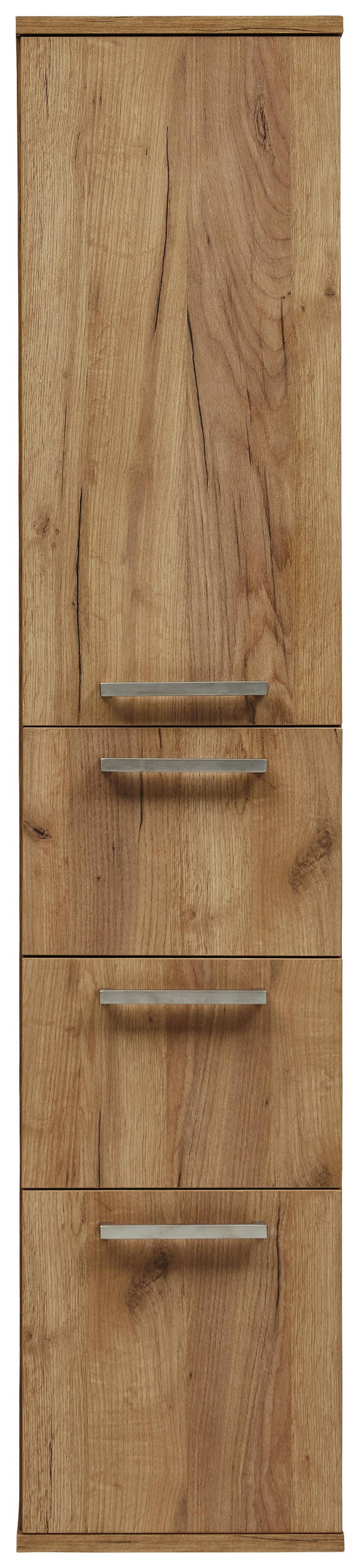 HOCHSCHRANK 35/165/37 cm  - Edelstahlfarben/Alteiche, Design, Glas/Holz (35/165/37cm) - Dieter Knoll