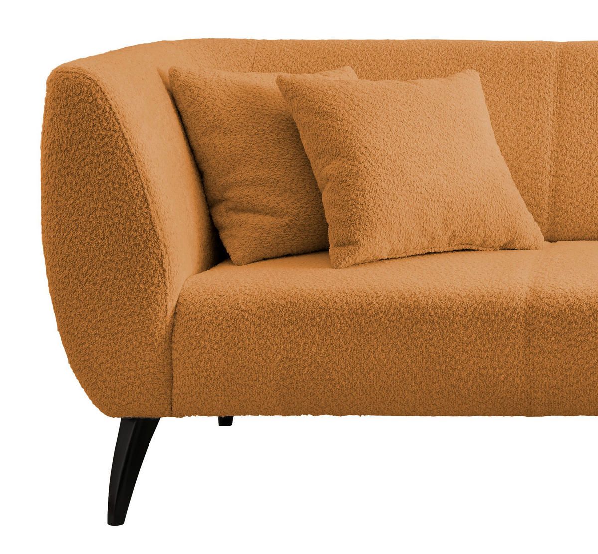 ECKSOFA in Bouclé Goldfarben  - Goldfarben/Schwarz, Modern, Holz/Textil (264/160cm) - MID.YOU