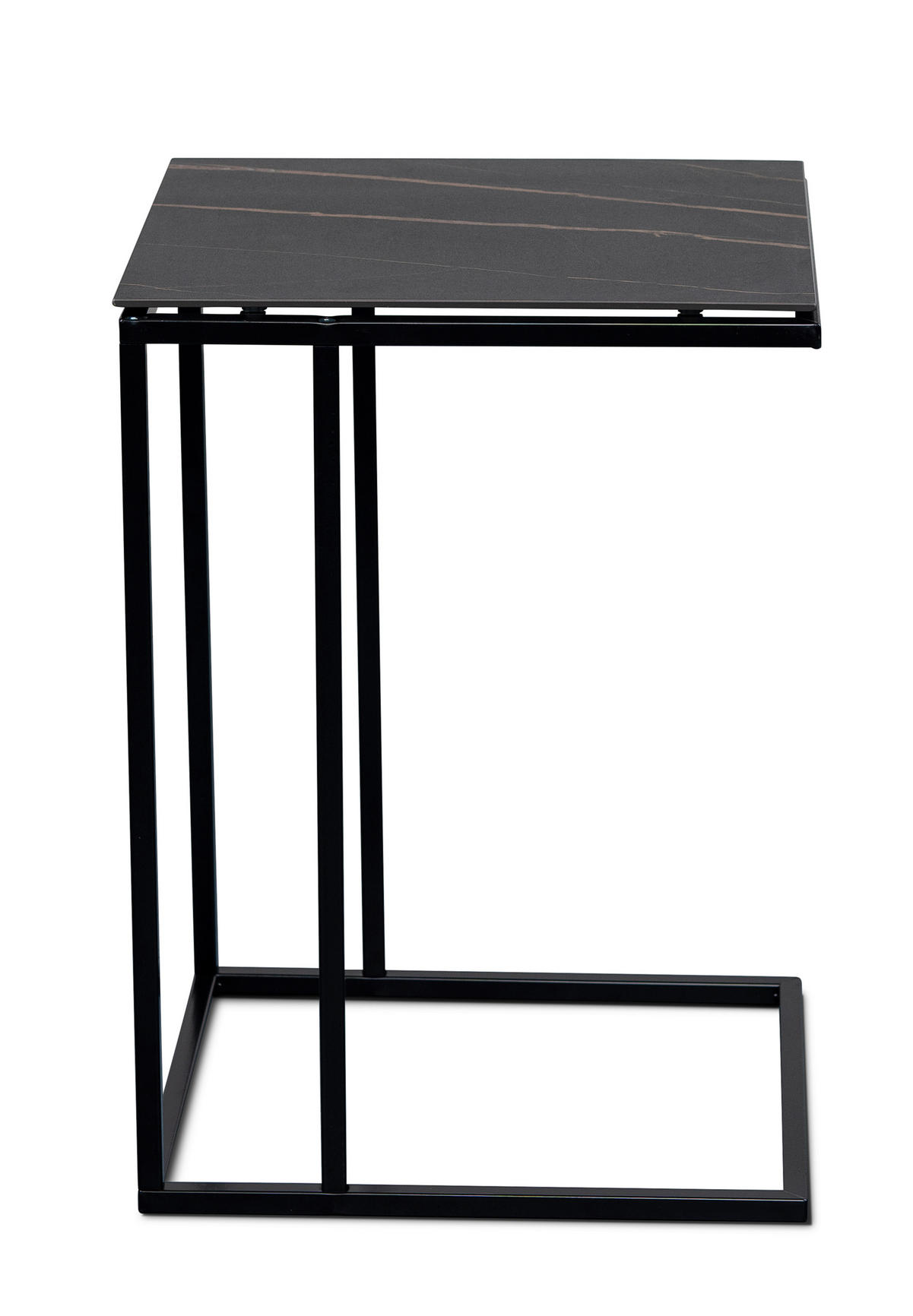 PRÍRUČNÝ STOLÍK, čierna - čierna, Basics, kov/kameň (38/43/62cm)