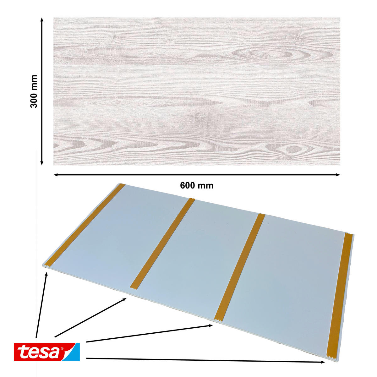 WANDPANEEL Baridecor Aqua Eiche Bianco, Grauweiß  - Eiche Bianco/Grauweiß, Design, Kunststoff (60/30/0,4cm)
