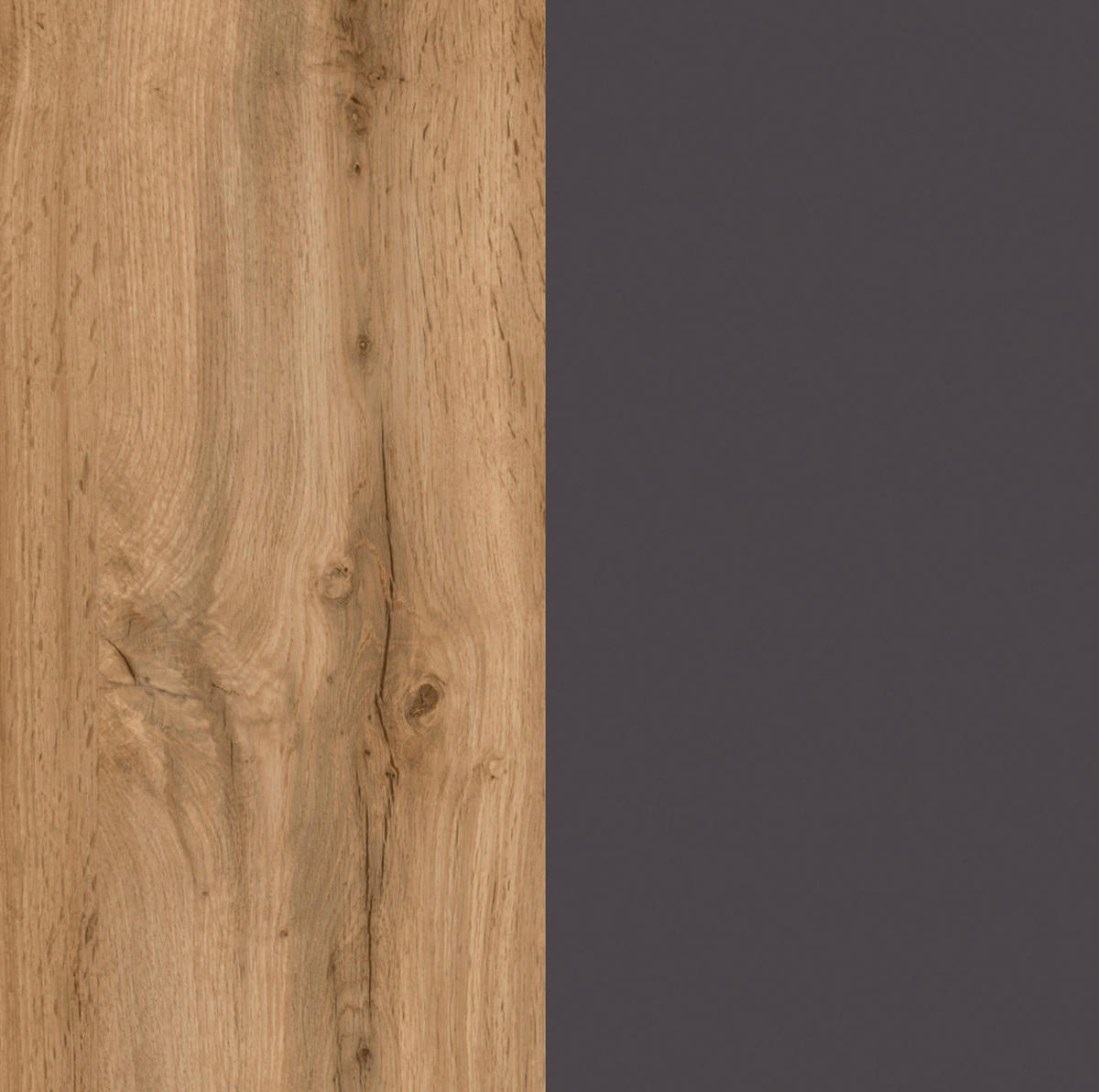 KÜCHENLEERBLOCK 330 cm   in Graphitfarben, Eiche Wotan  - Eiche Wotan/Graphitfarben, Design, Holzwerkstoff (330cm) - Held
