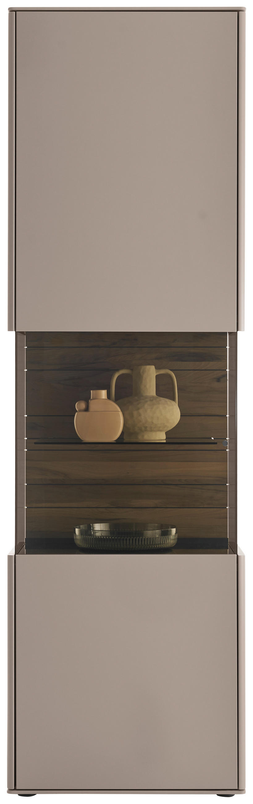 VITRINE Buchefarben, Sandfarben  62/206/43 cm  - Sandfarben/Buchefarben, Design, Glas/Holz (62/206/43cm) - Johann Jakob
