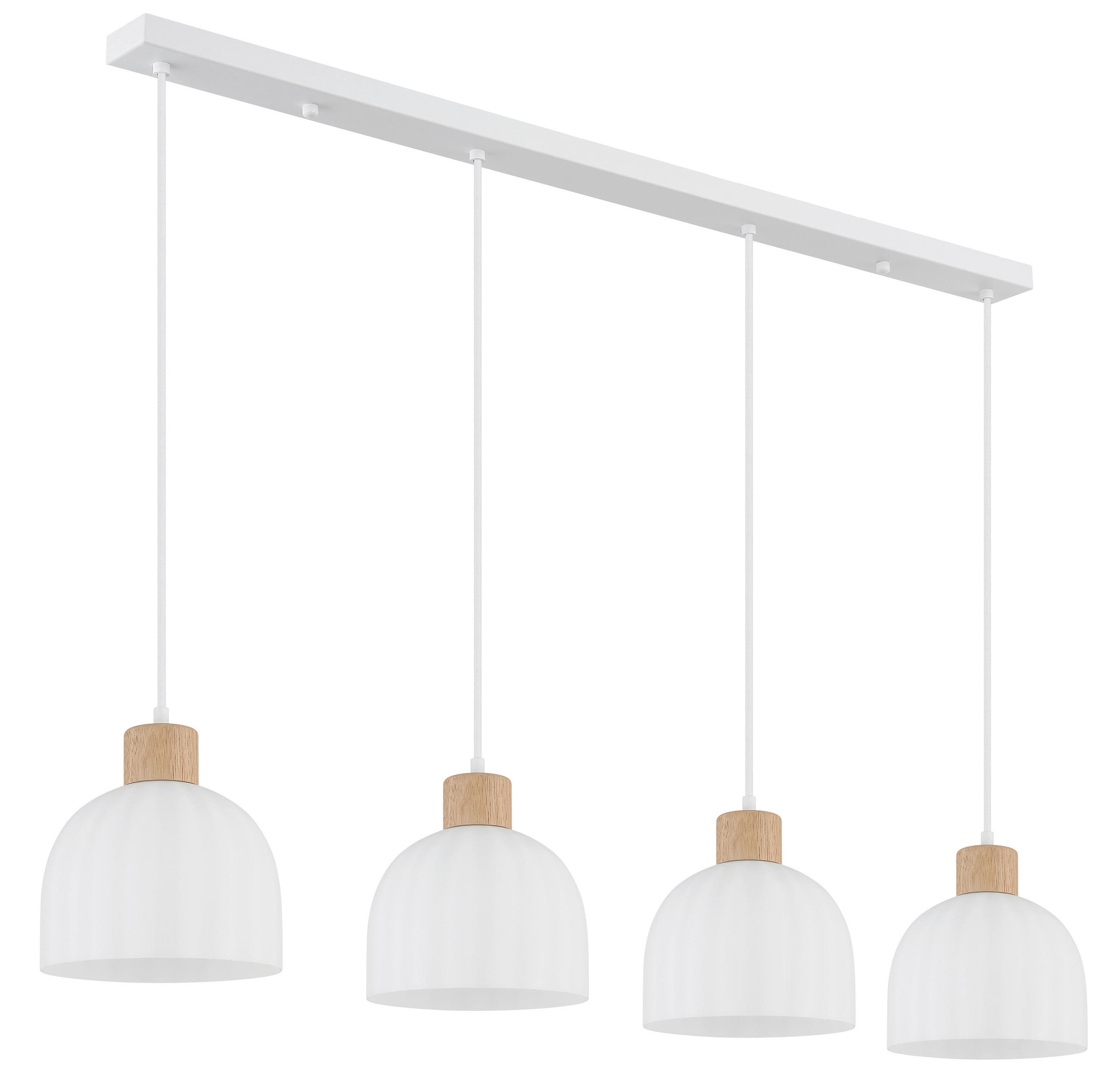 HÄNGELEUCHTE Swanson 113/20/120 cm  - Opal/Braun, Design, Glas/Holz (113/20/120cm) - Globo