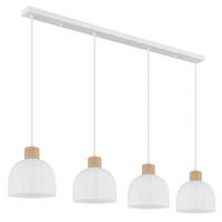 HÄNGELEUCHTE Swanson 113/20/120 cm  - Opal/Braun, Design, Glas/Holz (113/20/120cm) - Globo