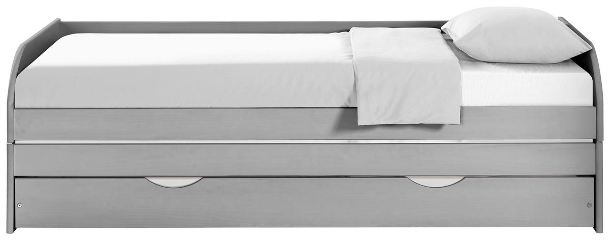 KREVET NA IZVLAČENJE   siva  - siva/prirodne boje, Basics, drvo/metal (90/200cm) - MID.YOU