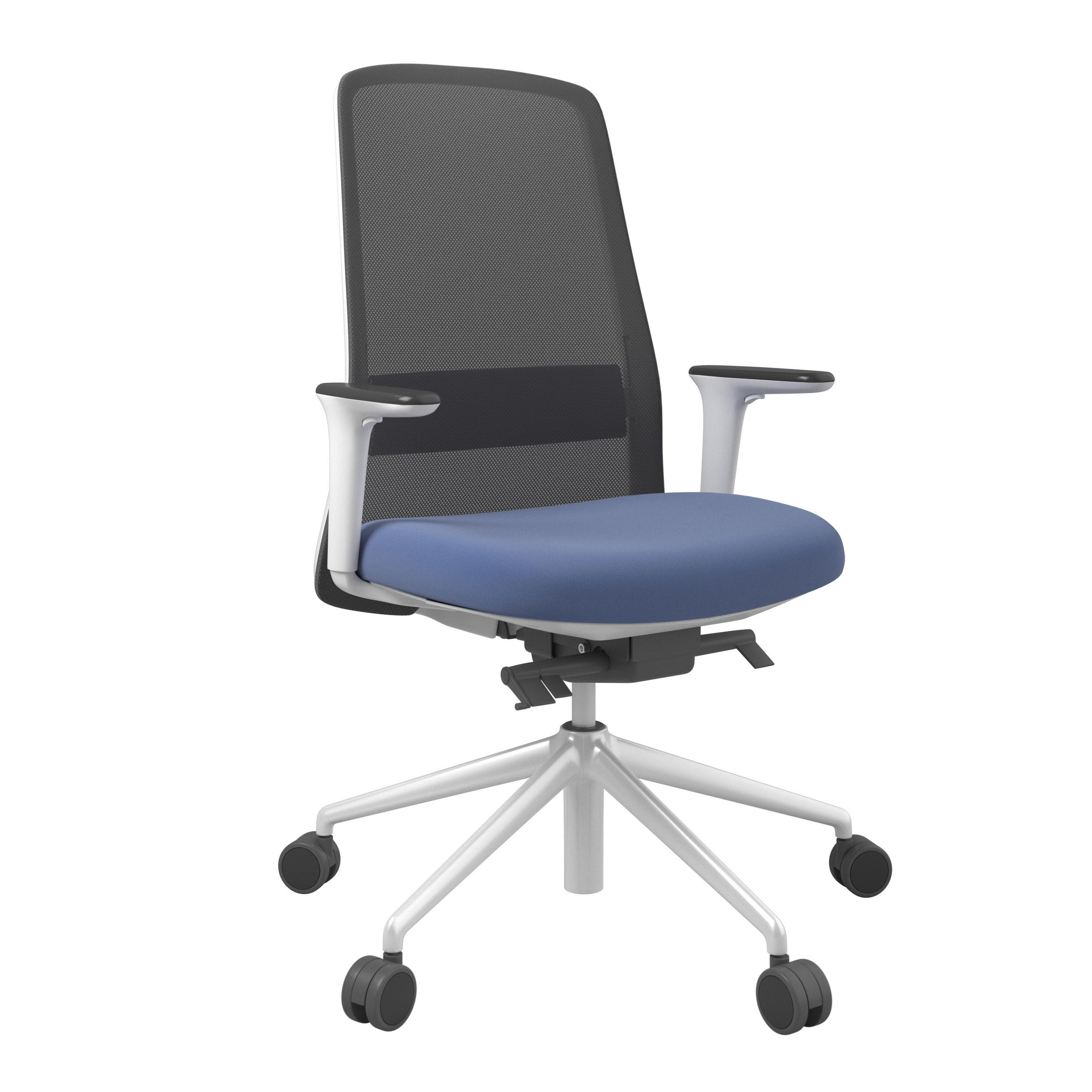 XXXLutz Drehstuhl Schwarz, Weiß, 70x103-115x70 cm