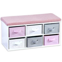 KINDERSITZBANK - Pink/Hellgrau, Basics, Holzwerkstoff/Textil (68/31/29,5cm) - Kesper