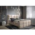 BOXBETT 180/200 cm  in Taupe  - Taupe/Chromfarben, Design, Holz/Holzwerkstoff (180/200cm) - Esposa