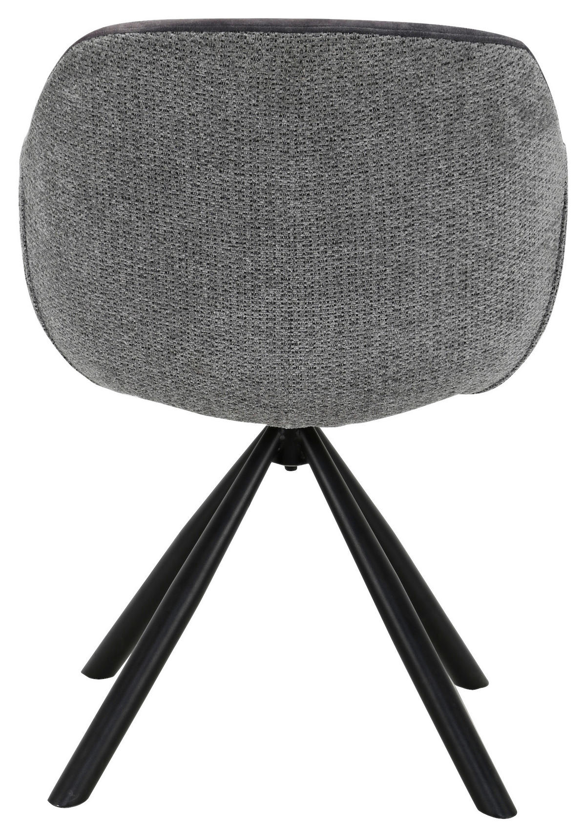 ARMLEHNSTUHL  in Eisen Chenille, Samt  - Dunkelgrau/Schwarz, Design, Textil/Metall (62/85/62cm) - Hom`in