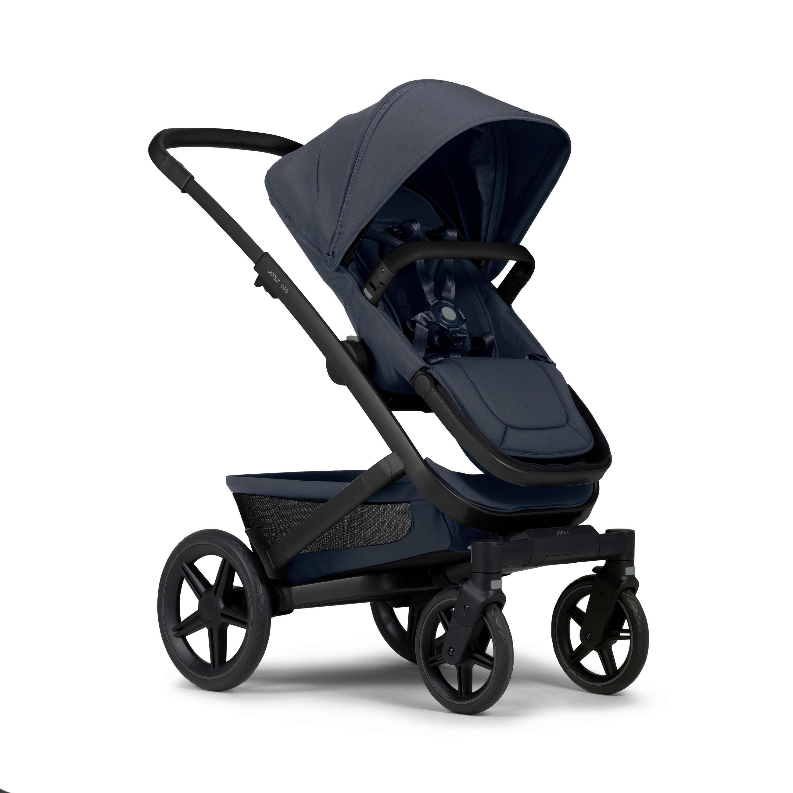 KINDERWAGENSET  Geo3 Mono  Dark Navy Blue  - Schwarz/Dunkelblau, Basics, Textil/Metall (60/92-113/77-105cm) - Joolz
