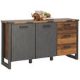 KOMMODE 168/88/42 cm  in Grau, Pinienfarben  - Anthrazit/Grau, KONVENTIONELL, Holzwerkstoff/Kunststoff (168/88/42cm) - Hom`in