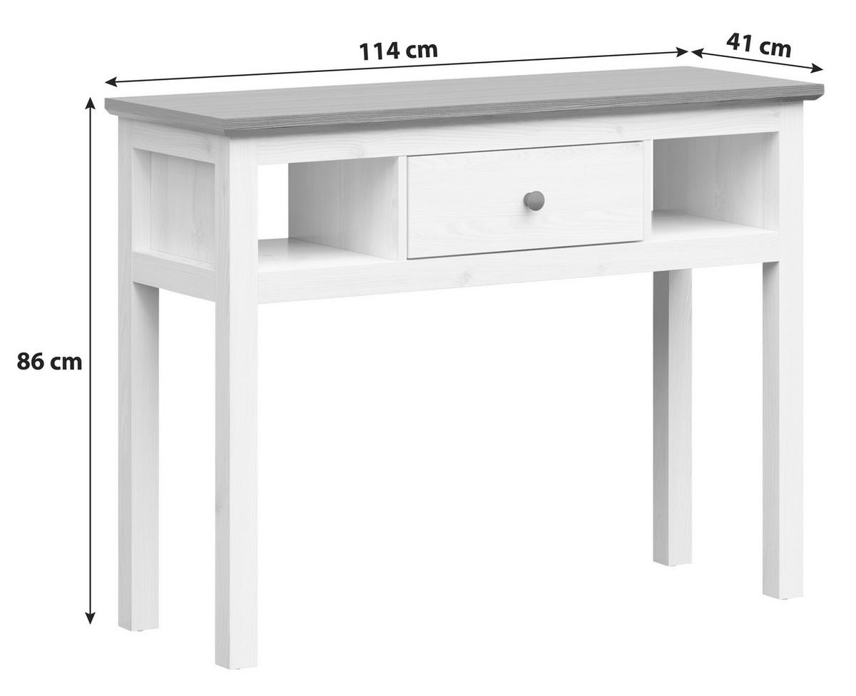 KONSOLENTISCH Kieferfarben, Lärchefarben  - Lärchefarben/Graphitfarben, KONVENTIONELL, Holzwerkstoff/Kunststoff (114/86/41cm) - MID.YOU