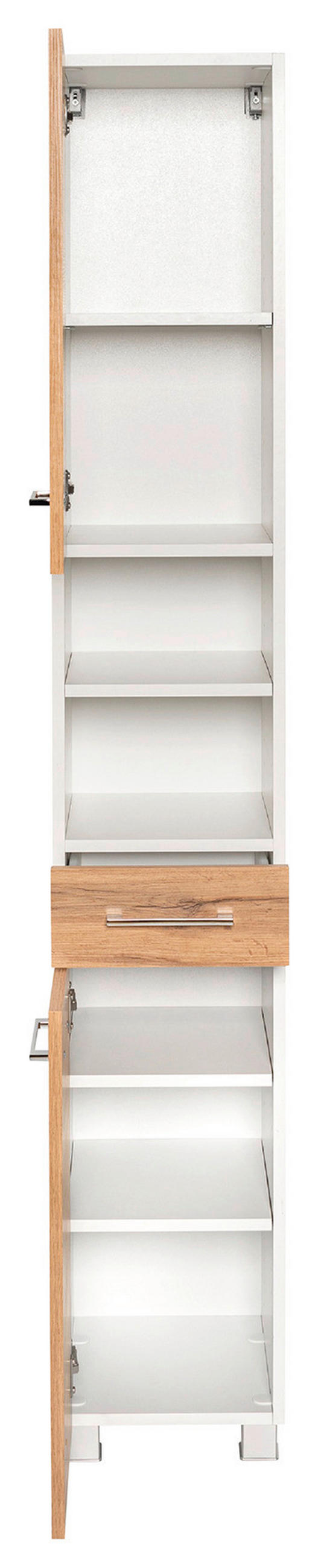 HOCHSCHRANK 30/180/35 cm  - Chromfarben/Eiche Wotan, MODERN, Holzwerkstoff/Kunststoff (30/180/35cm) - Held