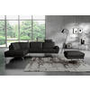 HOCKER Echtleder Schwarz  - Chromfarben/Schwarz, Design, Leder/Metall (96/45/80cm) - Livetastic