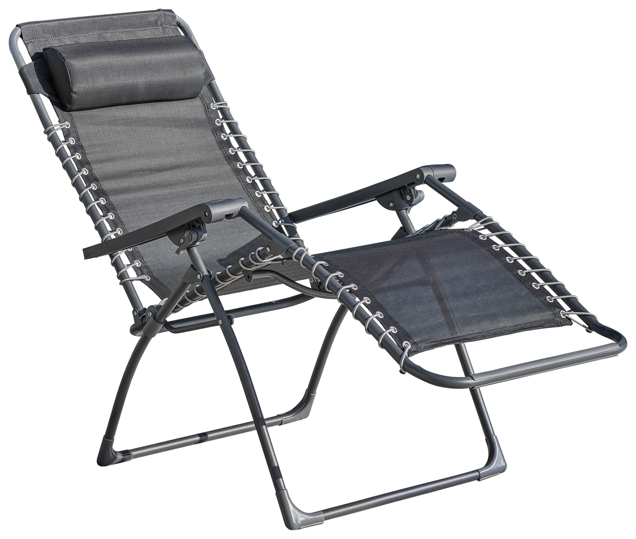 GARTEN-RELAXSESSEL 67/112,7/94 cm  - Dunkelgrau/Grau, Basics, Kunststoff/Textil (67/112,7/94cm) - Ambia Garden