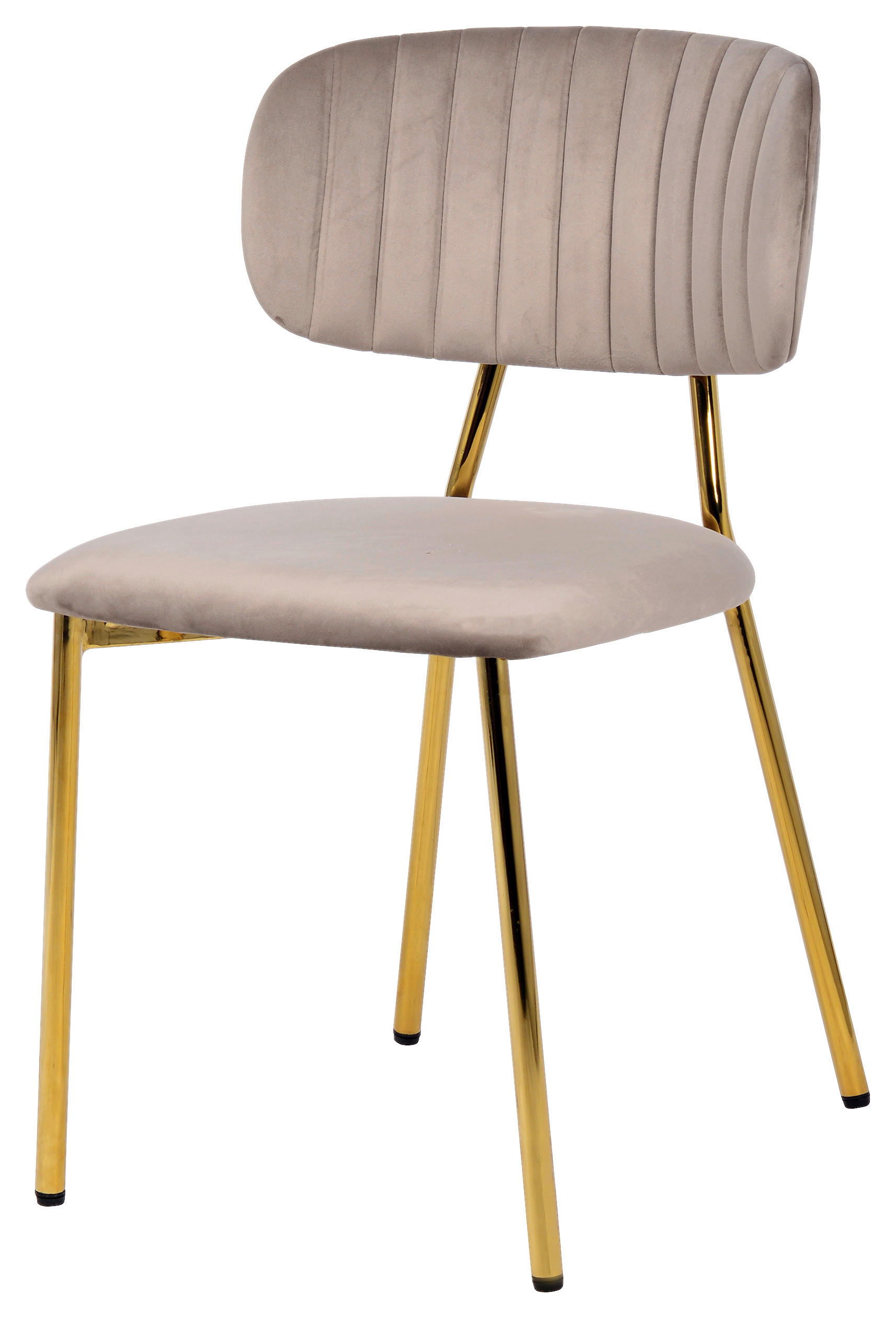 STUHL-SET 2 Stück  in Eisen  - Taupe/Goldfarben, Design, Kunststoff/Metall (47/80/51cm) - Kayoom