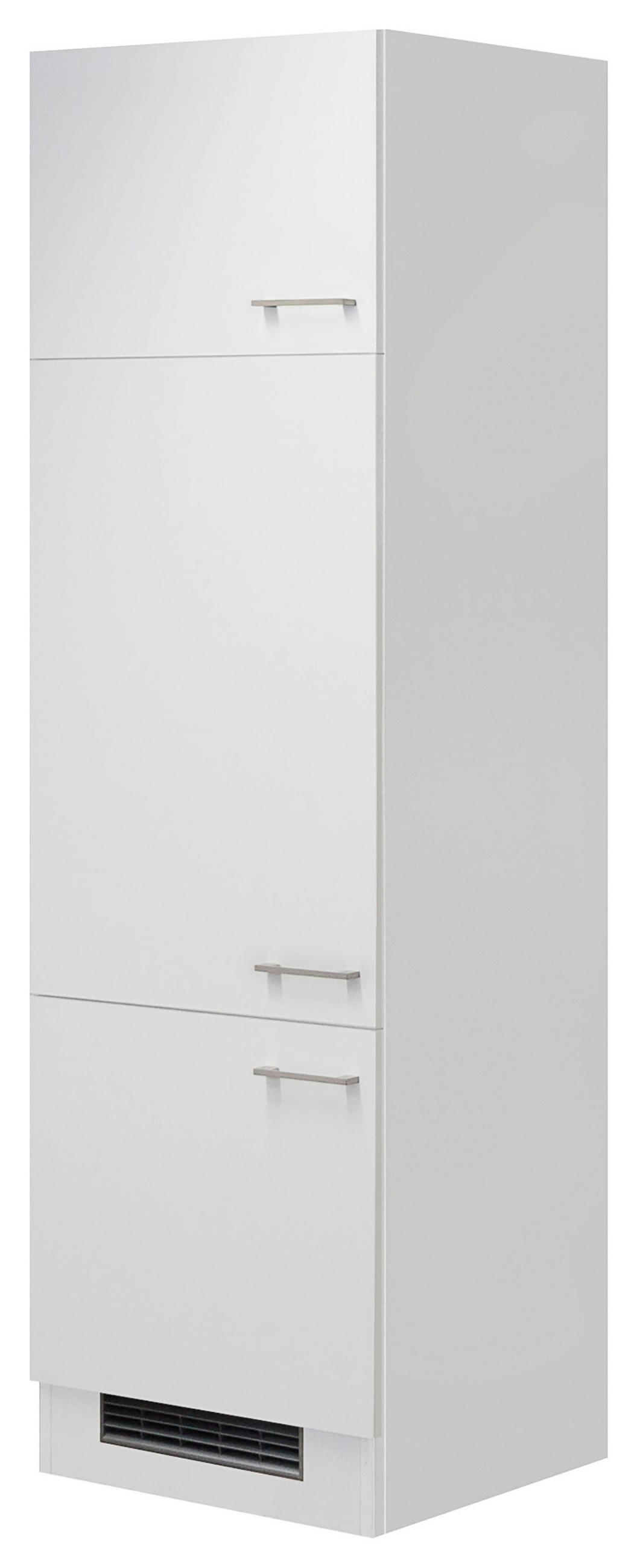 GERÄTEUMBAUSCHRANK 60/200/57 cm in Weiß - Alufarben/Weiß, KONVENTIONELL, Holzwerkstoff/Kunststoff (60/200/57cm) - FlexWell