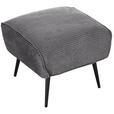 HOCKER Cord Dunkelgrau  - Dunkelgrau/Schwarz, Design, Textil/Metall (60/49/53cm) - Landscape