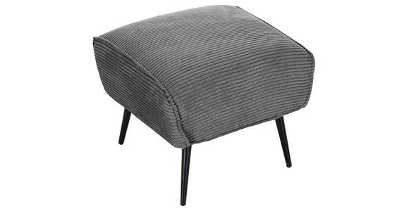 HOCKER Cord Dunkelgrau  - Dunkelgrau/Schwarz, Design, Textil/Metall (60/49/53cm) - Landscape