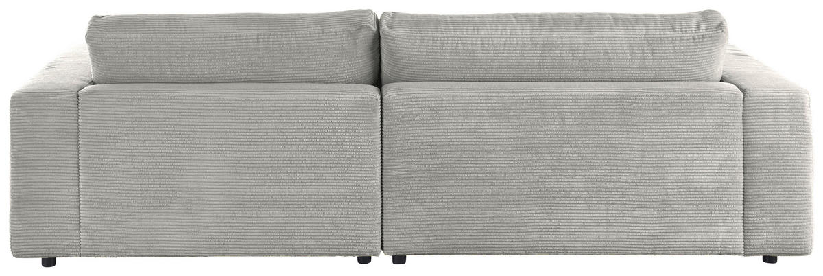 ECKSOFA in Cord Greige  - Greige/Schwarz, Design, Kunststoff/Textil (270/190cm) - Lomoco