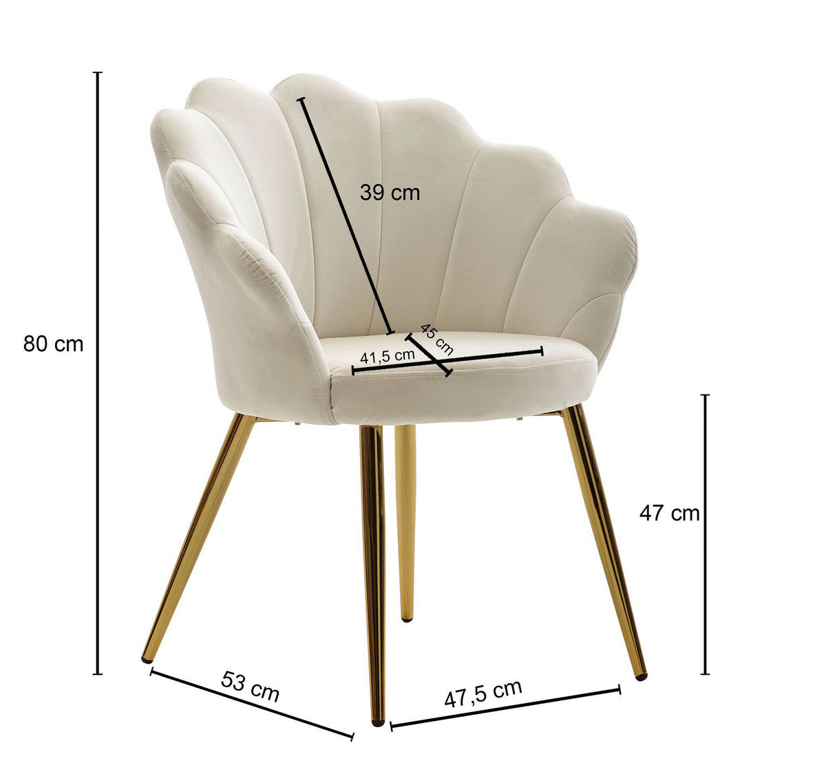 ŽIDLE S PODRUČKAMI, bílá - bílá/barvy zlata, Moderní, kov/textil (58/80/53cm) - MID.YOU
