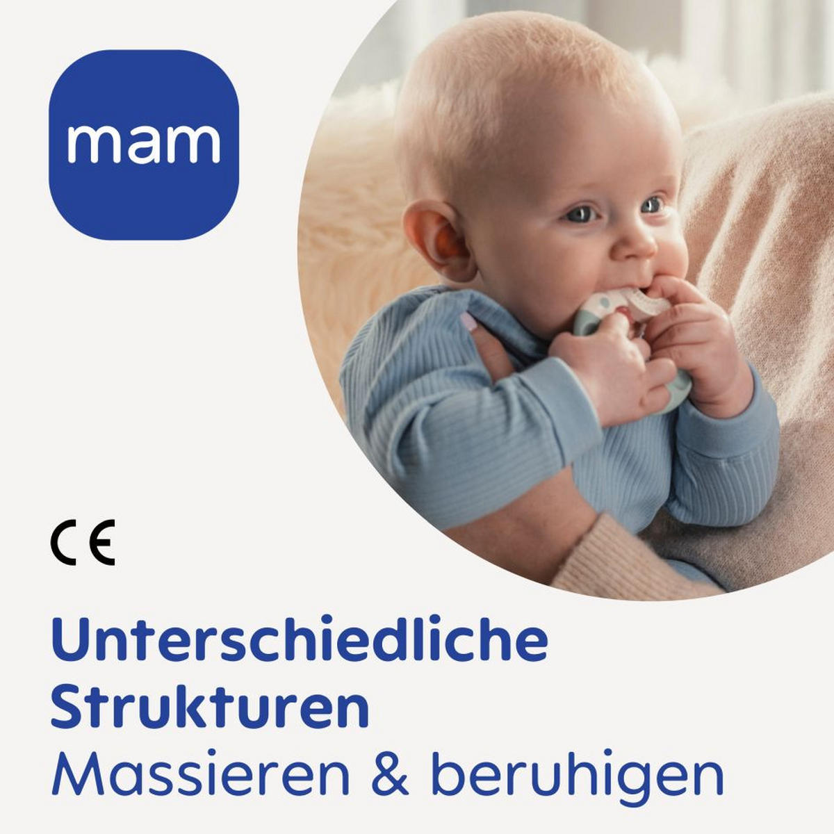 BEISSRING 3+ Monat(e)  - Mintgrün, Basics, Kunststoff (11,7/17,5/1,3cm) - MAM