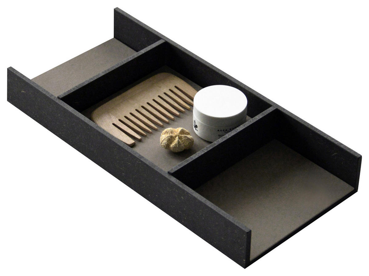 ORDNUNGSSYSTEM Holzwerkstoff  - Schwarz/Braun, MODERN, Holzwerkstoff (34,7/4,4/15,5cm) - Belluti