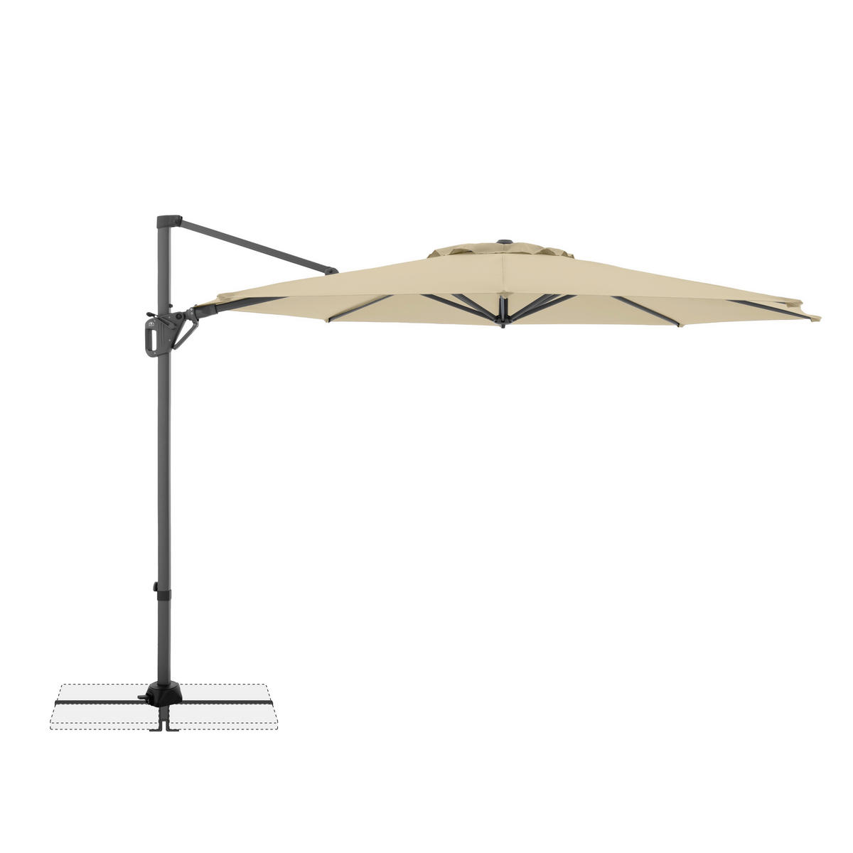 AMPELSCHIRM 310 cm Anthrazit, Sandfarben  - Sandfarben/Anthrazit, Basics, Textil/Metall (310cm) - Doppler
