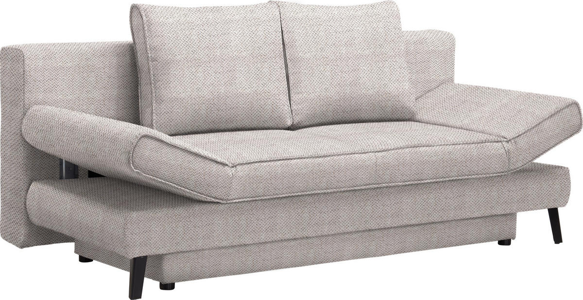 SCHLAFSOFA in Webstoff Naturfarben  - Schwarz/Naturfarben, Design, Textil/Metall (200/85/90cm) - Xora