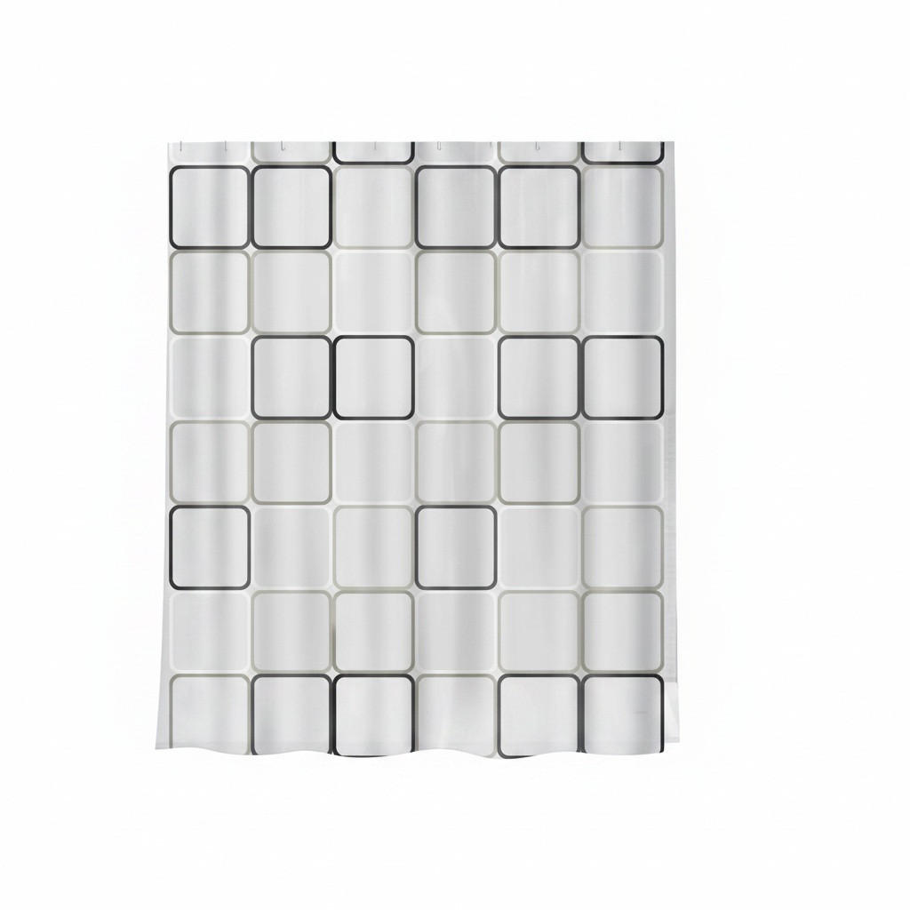 DUSCHVORHANG FRAME 180/200 cm  - Schwarz, Basics, Kunststoff (180/200cm) - Spirella