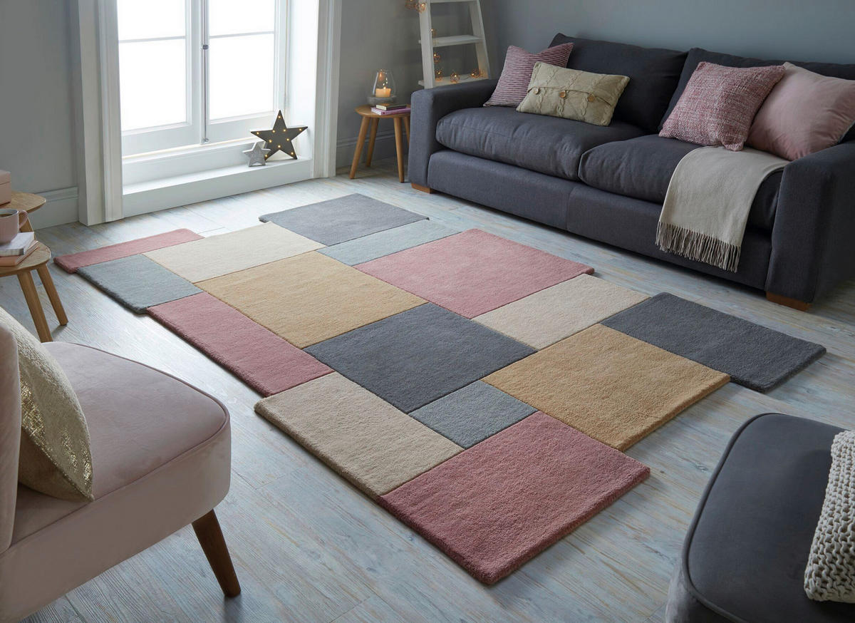 WOLLTEPPICH 240/150 cm Naturfarben, Rosa, Pink  - Pink/Naturfarben, Basics, Textil (240/150cm) - Xora