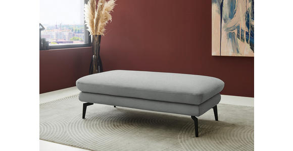 ECKSOFA  in Chenille, Flachgewebe Grau  180/284 cm  - Schwarz/Grau, Design, Textil/Metall (180/284cm) - Dieter Knoll