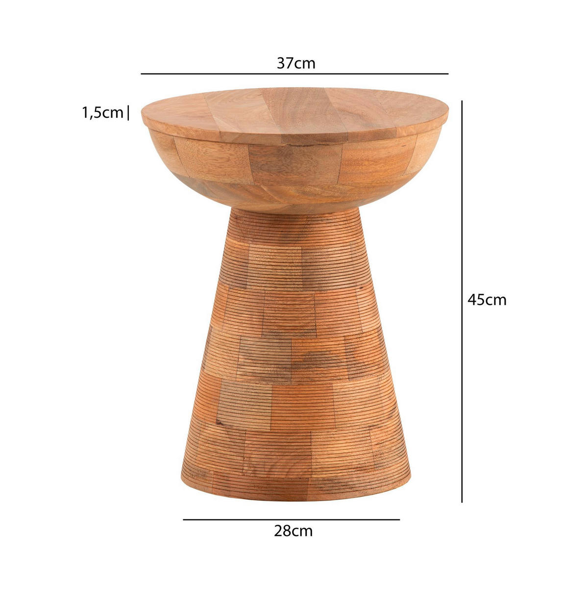 BEISTELLTISCH in Holz 37/37/45 cm  - Braun, Design, Holz (37/37/45cm) - Livetastic