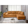 ECKSCHLAFSOFA Alvito Goldfarben Mikrofaser  - Goldfarben/Schwarz, MODERN, Holz/Textil (298/202cm) - MID.YOU