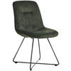 STUHL  in Edelstahl Velours Metall, Textil  - Waldgrün/Schwarz, Basics, Textil/Metall (51/89/61cm) - Celina Home