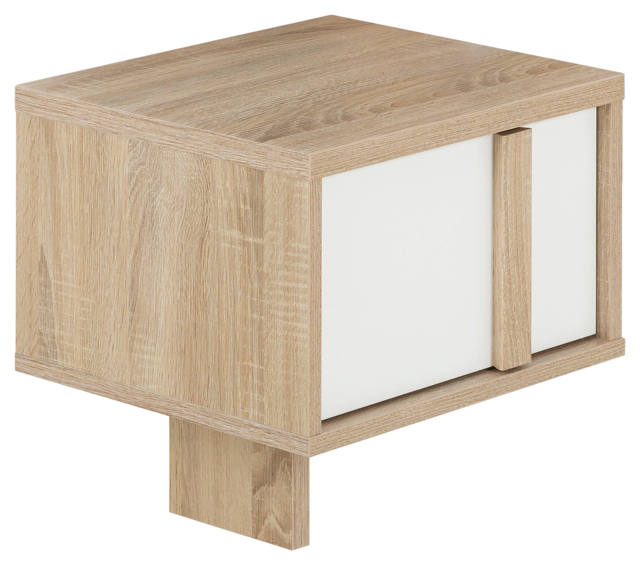 NACHTSCHRANK 42/42/36 cm - Weiß Hochglanz/Sonoma Eiche, MODERN, Holzwerkstoff (42/42/36cm) - MID.YOU