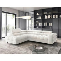 ECKSOFA  Weiß Plüsch  - Schwarz/Weiß, Design, Textil/Metall (200/276cm) - MID.YOU