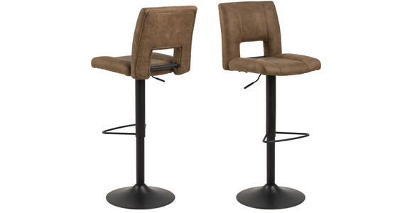 BARHOCKER in Metall, Textil Hellbraun - Hellbraun/Schwarz, Design, Textil/Metall (41,5/94-115/52cm) - Carryhome