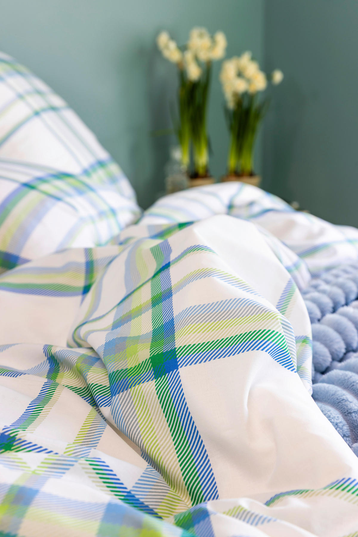 ÁGYNEMŰHUZAT-GARNITÚRA 140/200 cm  - világoskék/világoszöld, Basics, textil (140/200cm) - MISTRAL